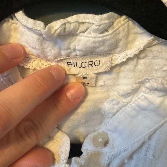 Anthropologie- Pilcro Oversized Ruffled Blouse XS Extra Small - Picture 5 of 11